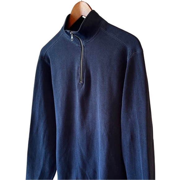 Carhartt Quarter Zip Relaxed Fit Long Sleeve Pullover Cotton Navy Blue Small S - Picture 3 of 15